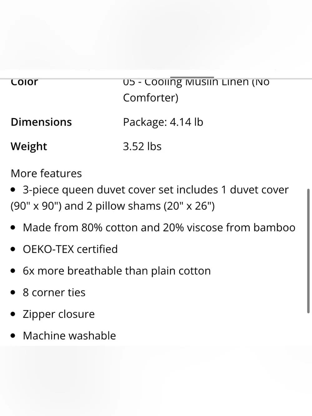 BEIGE Muslin Duvet Cover Set BREATHABLE 80%COTTON 20% VISCOSE - QUEEN SIZE